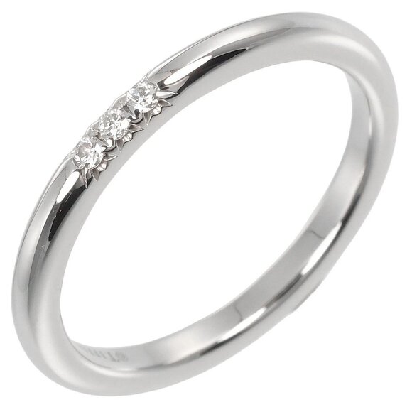 TIFFANY&Co. forever classic band Ring 0.1" model Pt950Platinum/3P Diamond - Picture 1 of 10